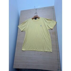 Polo Ralph Lauren T-Shirt Mens Medium‎ Yellow Short Sleeve Pony Logo Casual